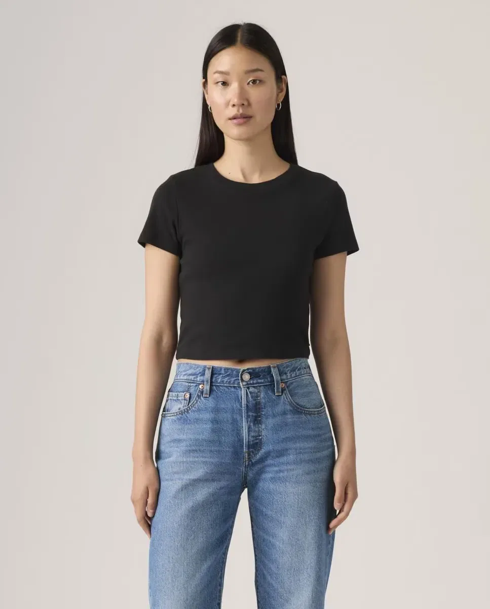 Женская футболка-кроп с коротким рукавом Levi's, Черный