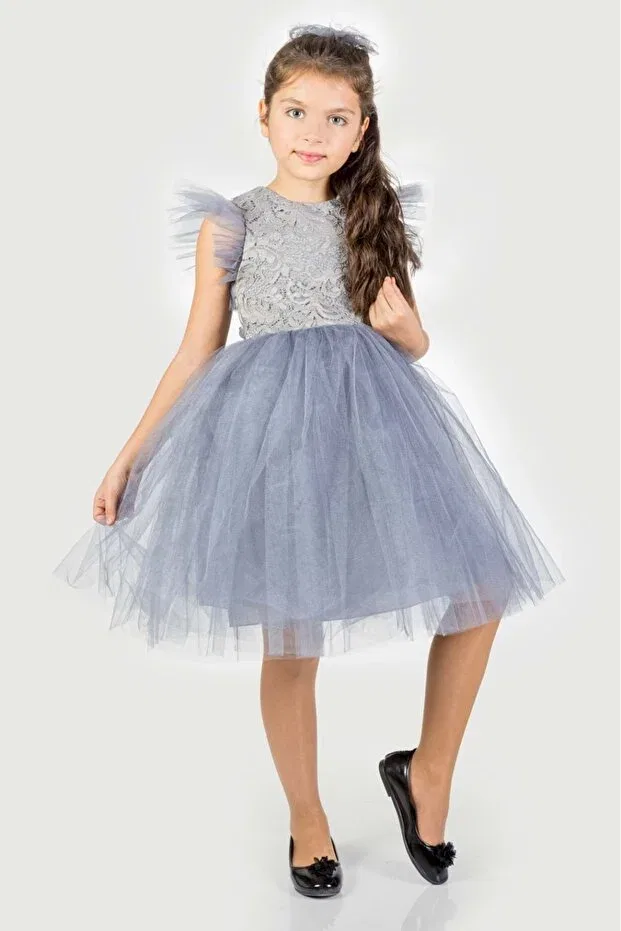 Детское платье для девочек кружевное Mnk Baby&Kids, Gray