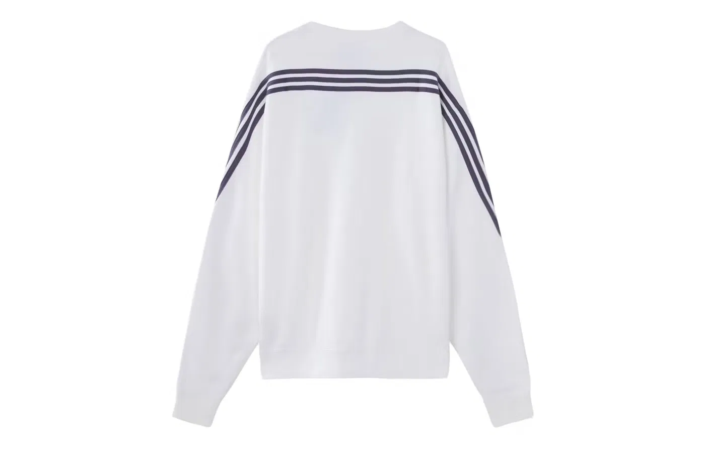 Пуловер свободный с боковыми полосами Adidas, белый — фото 2