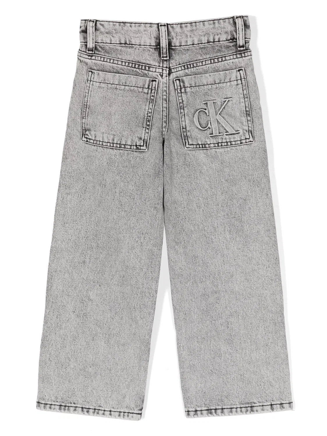 Джинсы прямого кроя с эффектом стонвош Calvin Klein, серый — фото 3