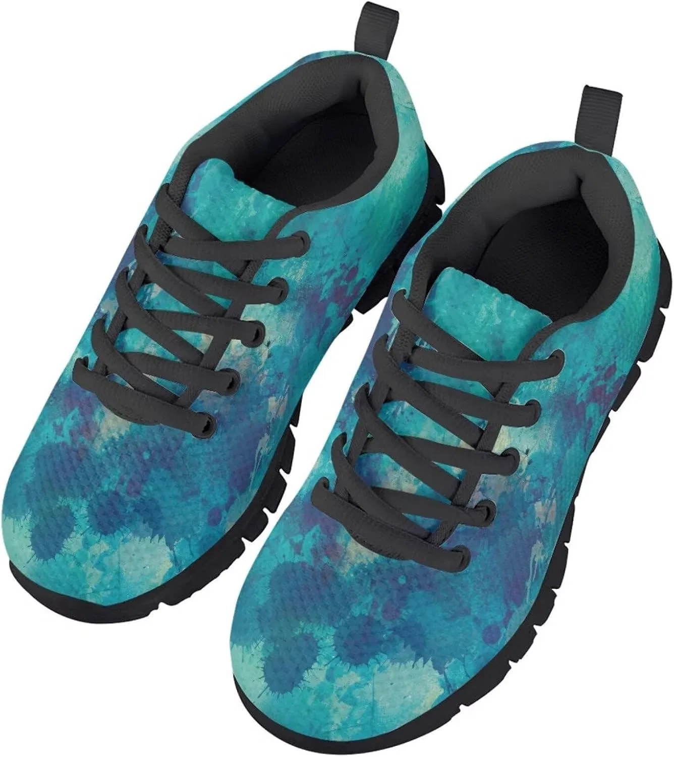 Детские кроссовки для девочек без шнурков, модель Girls Athletic Shoes Kids Slip on Shoes Girls 3-10 Years Old Toddler Sneakers Black, Green Art Ink — фото 3