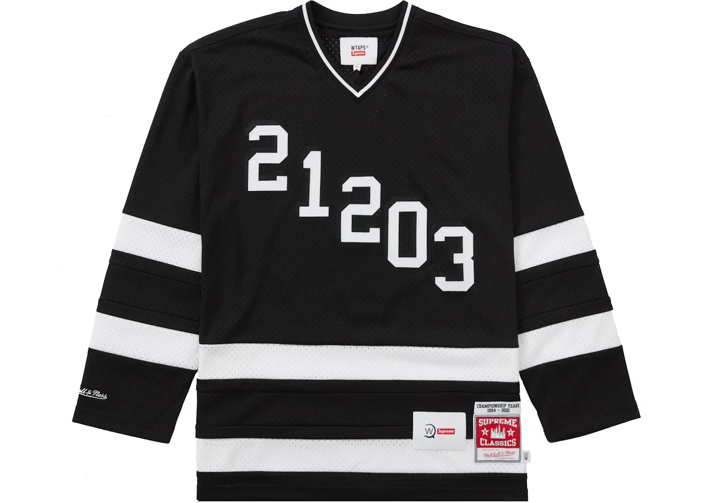 Мужская хоккейная джерси с логотипами Supreme WTAPS Mitchell & Ness, Black