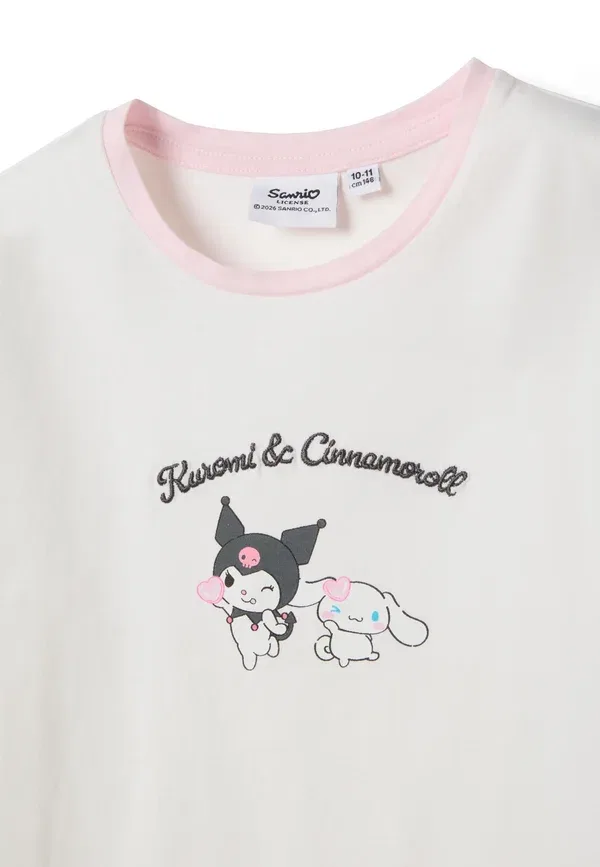 Комплект пижамы с Kuromi, хлопок, With kuromi set, Ovs, белый, розовый — фото 4