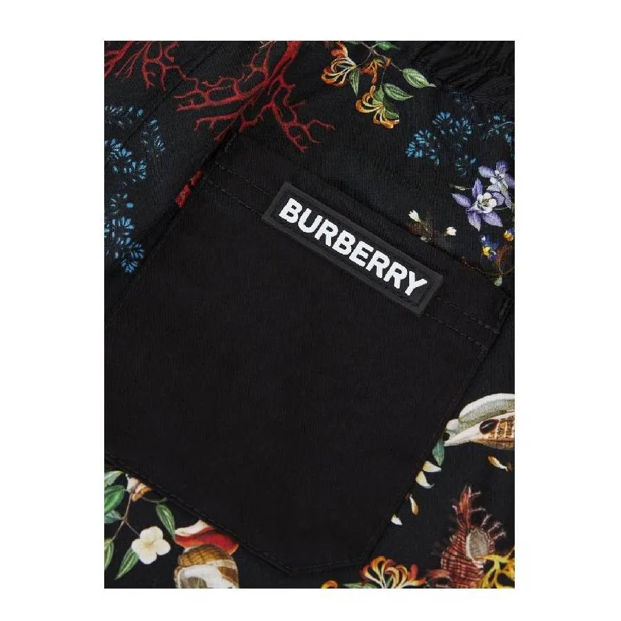 Шорты с цветочным принтом Floral-Print Cotton Shorts Burberry — фото 3