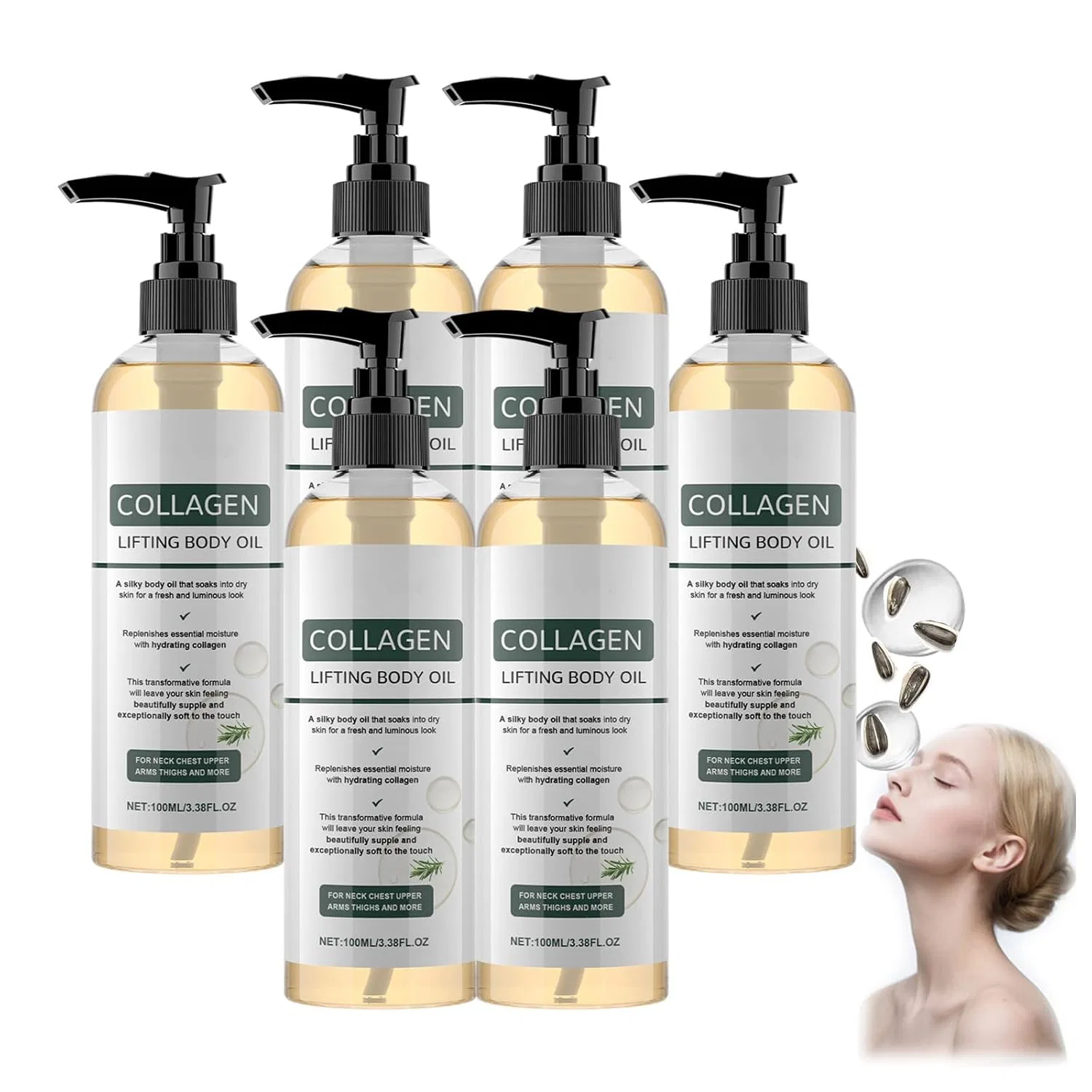 Коллагеновое масло для тела ZKKD, 6 шт, 100 мл, Anti-Aging