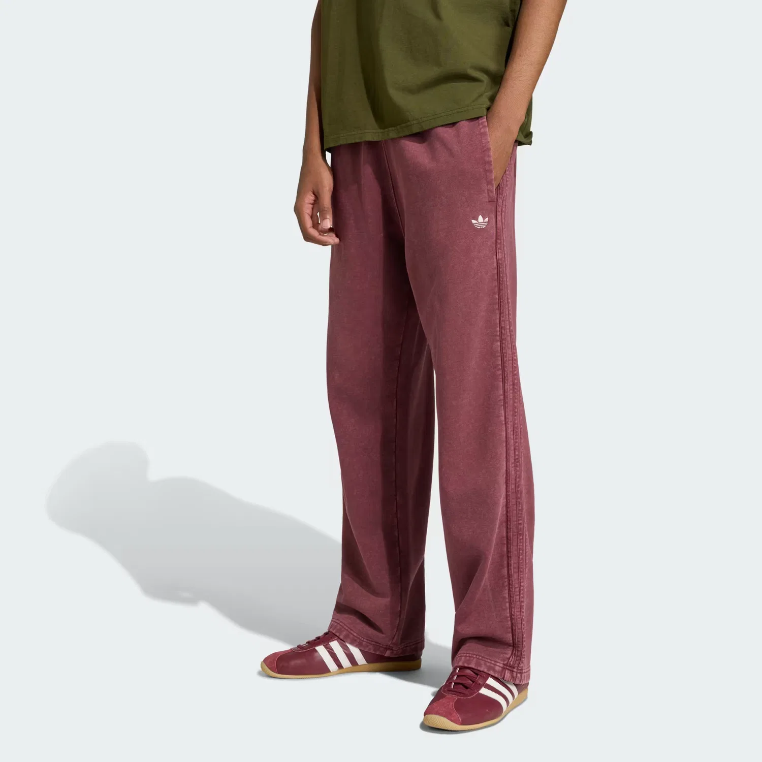 Мужские спортивные брюки свободного кроя с начесом TREFOIL ESSENTIALS Adidas Originals, бордовый
