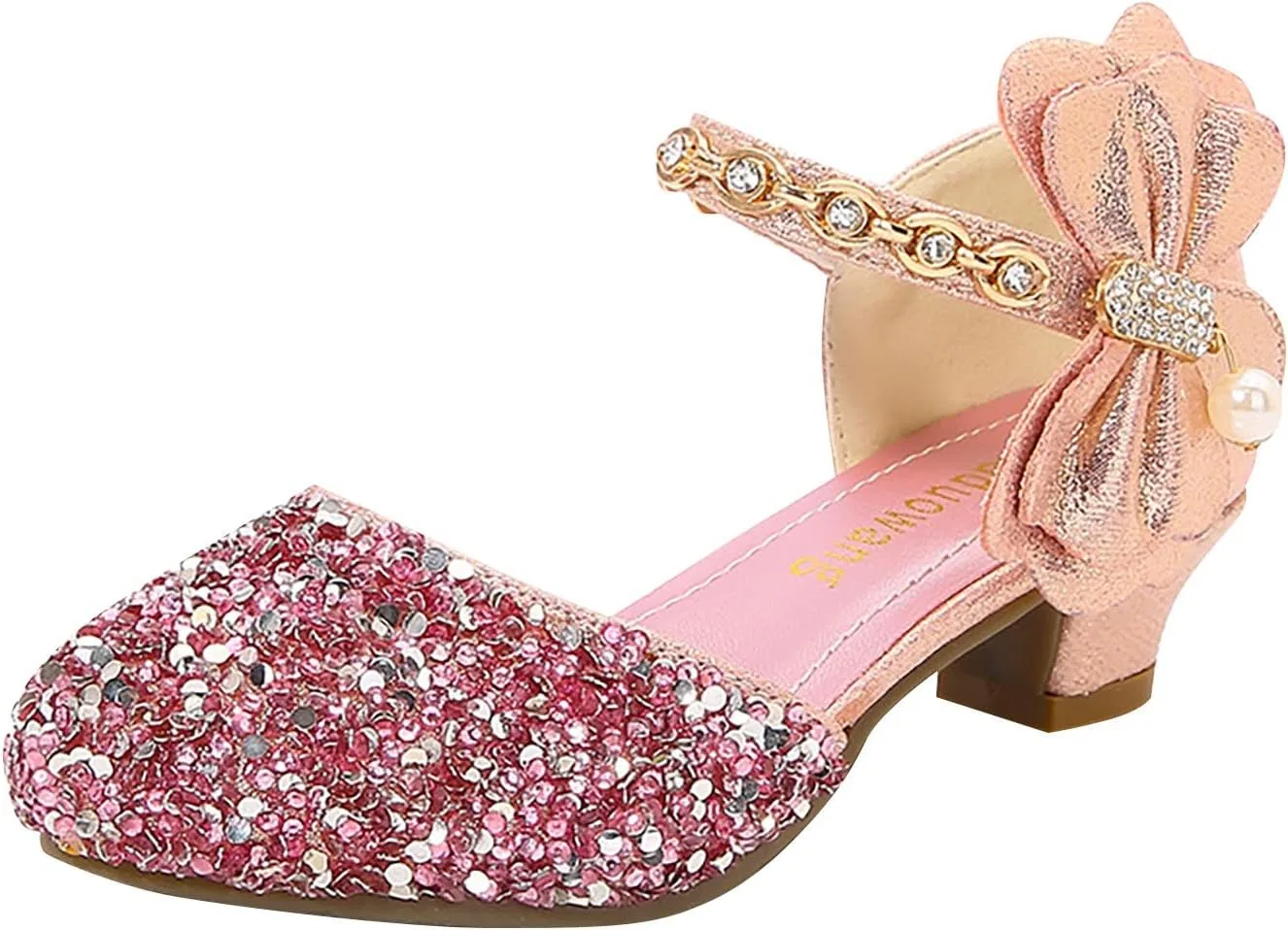 Детские туфли Мэри Джейн с принтом Princess Glitter для девочек, Pink