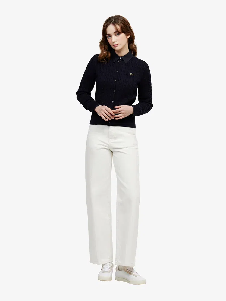 Джинсы LACOSTE Essential Wide Fit, широкие, белые