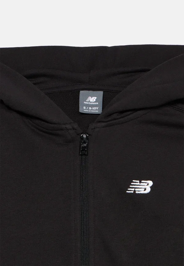 Толстовка на молнии хлопковая Small Logo Full Zip Hoodie New Balance, черный — фото 3