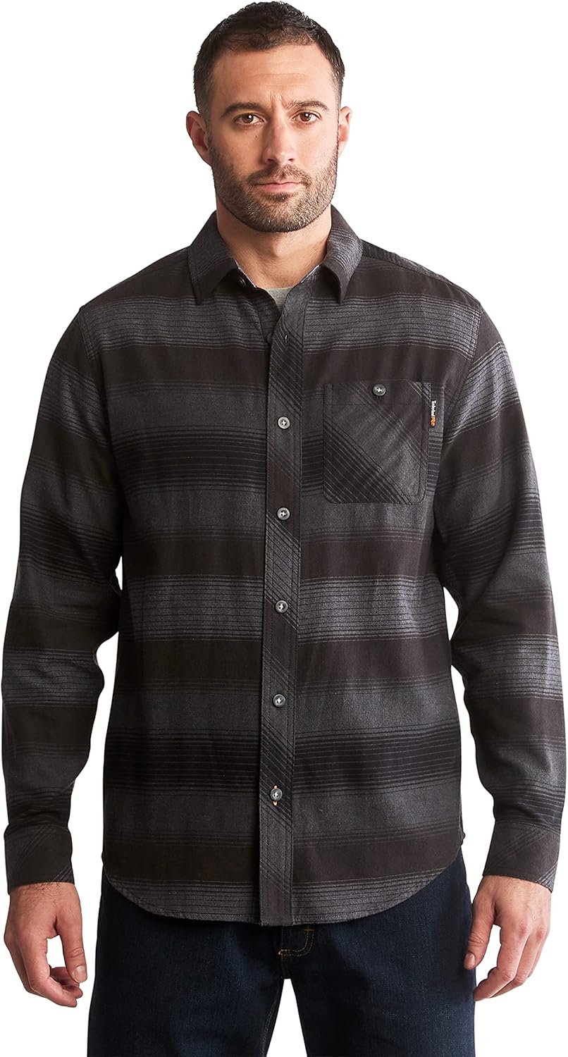 

Timberland PRO мужская, Woodfort Mid рубашка с длинным рукавом, Kittery Stripe Black