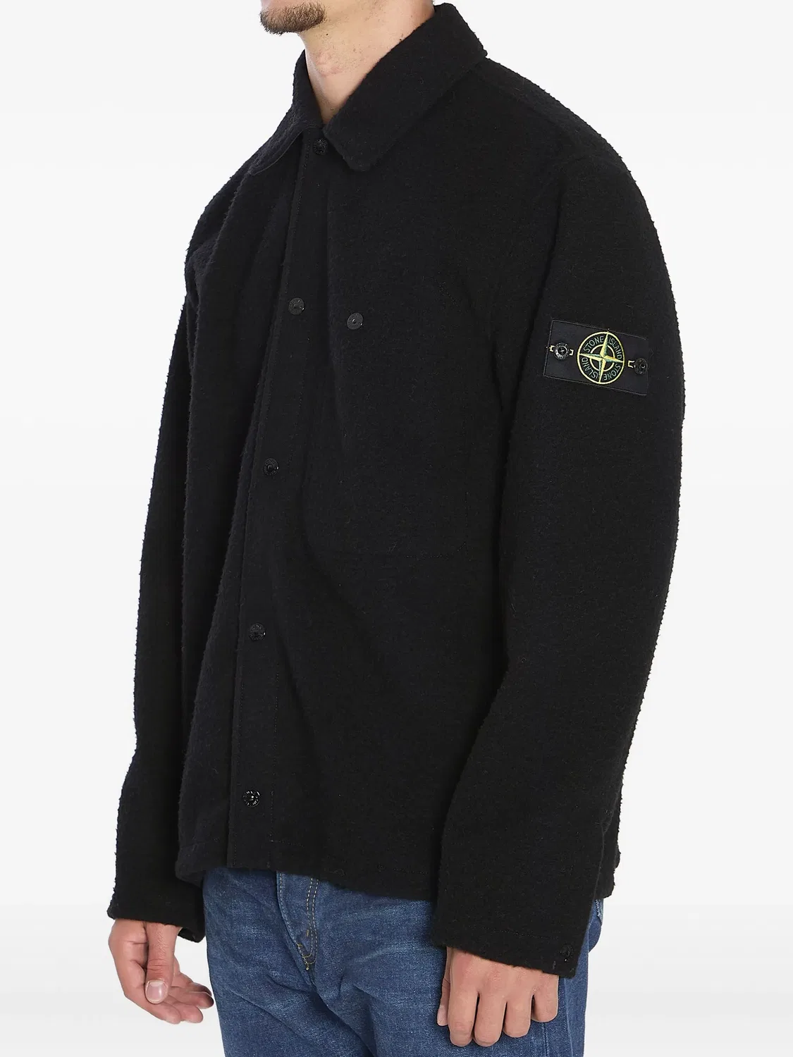 Черная рубашка с длинными рукавами Stone Island, черный — фото 4