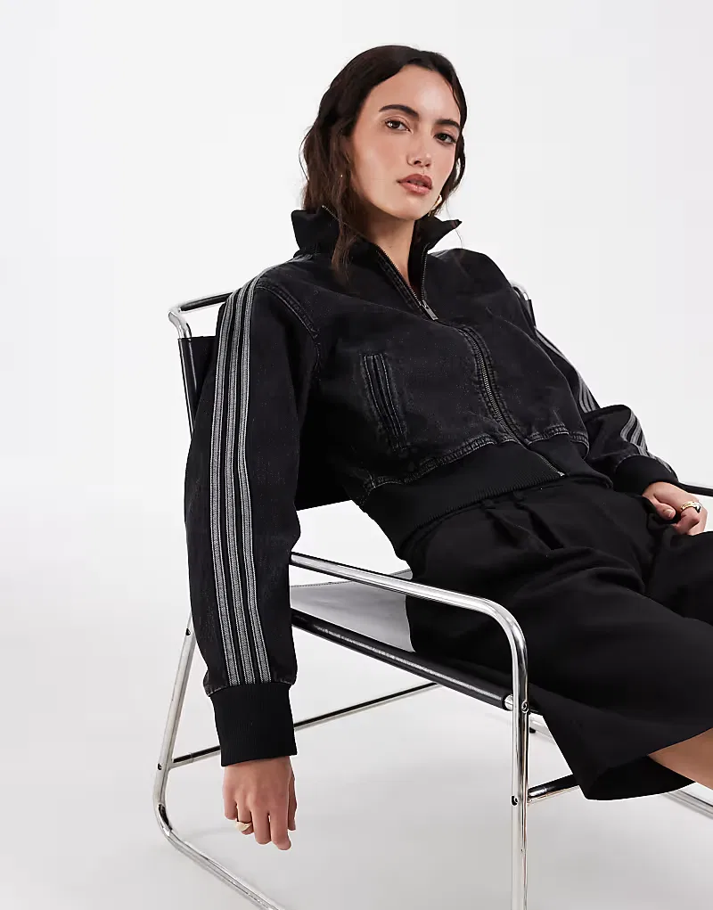 Джинсовая спортивная куртка Adidas Originals Firebird, черный