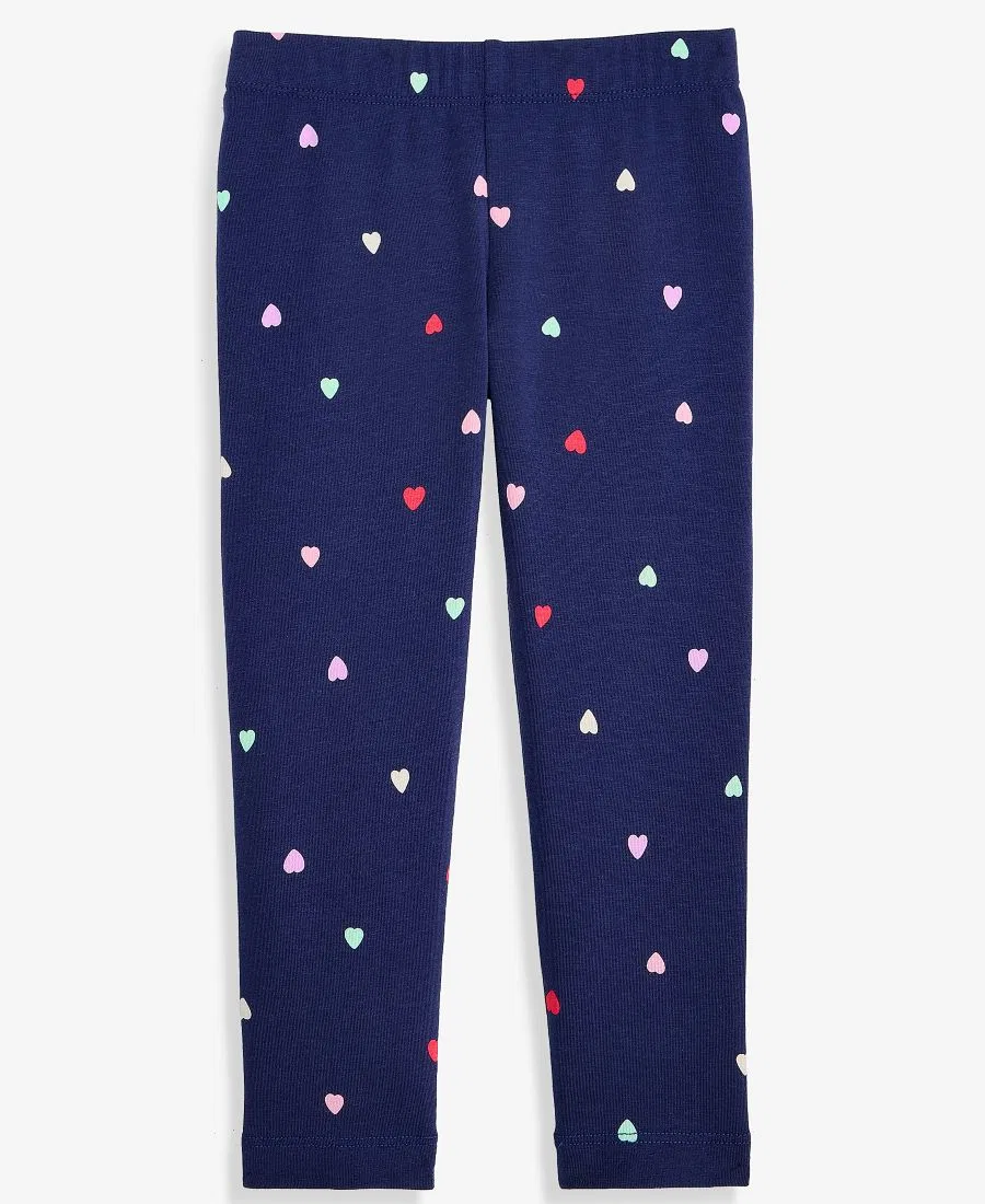 Детские леггинсы для девочек с принтом Heart Print Epic Threads, Medieval Blue