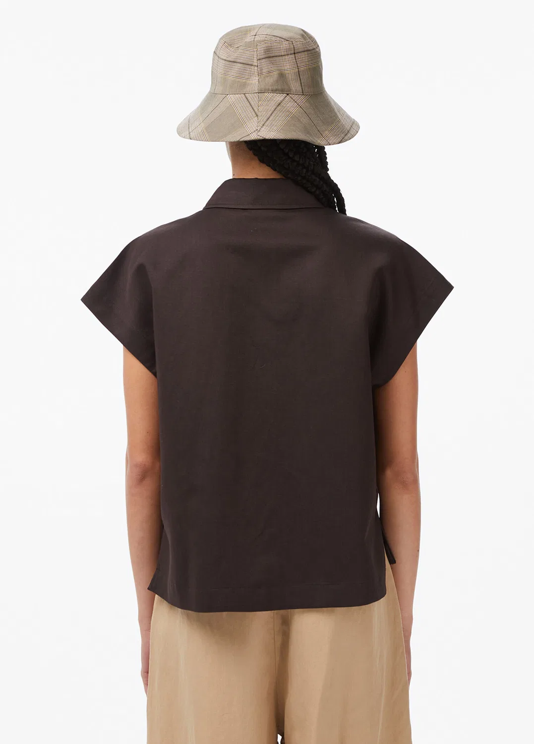 Рубашка Lacoste, коричневая, с вышитым крокодилом — фото 2
