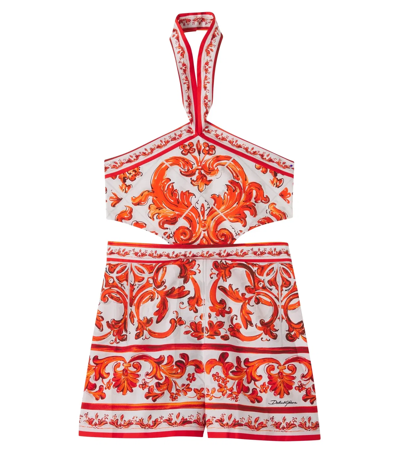 Комбинезон с принтом Dolce&Gabbana Kids, оранжевый