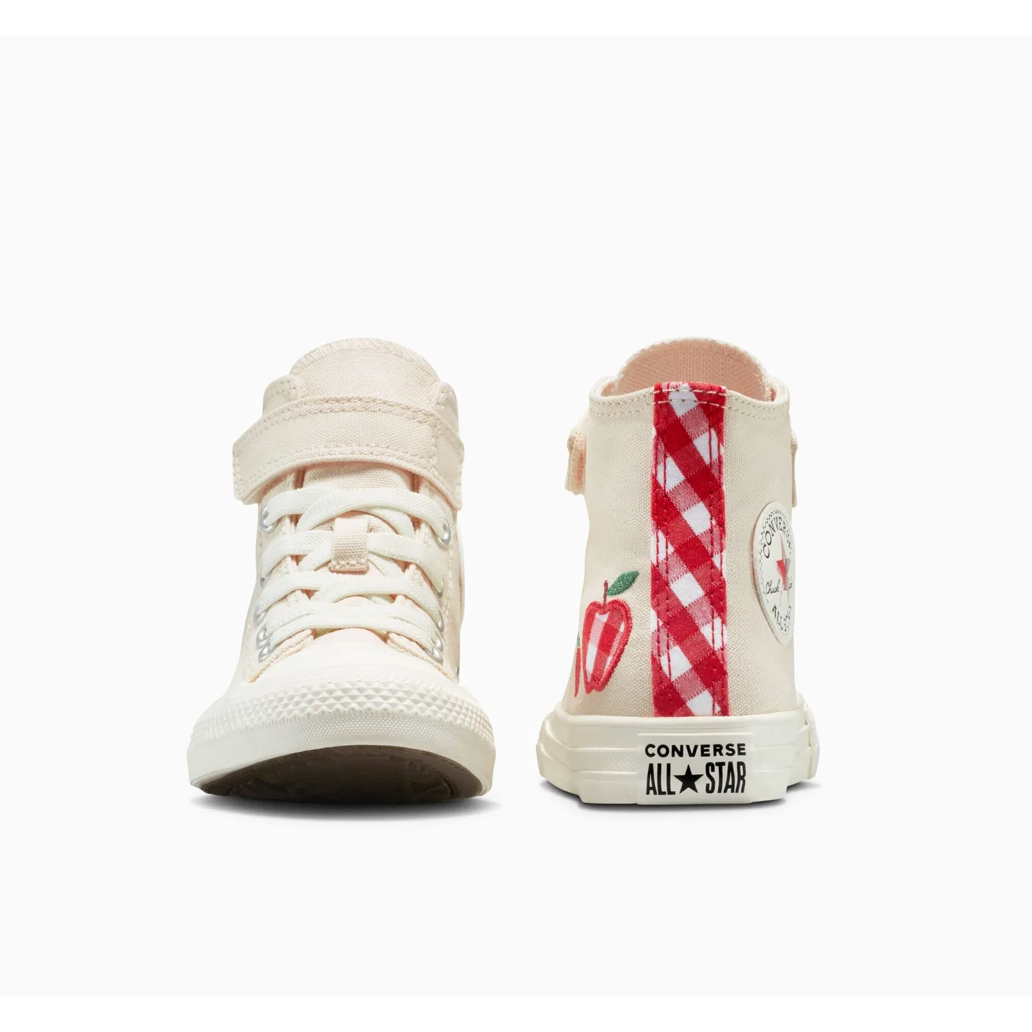 Детские кеды с шахматным принтом Converse, Light Dune/Egret/Red — фото 4