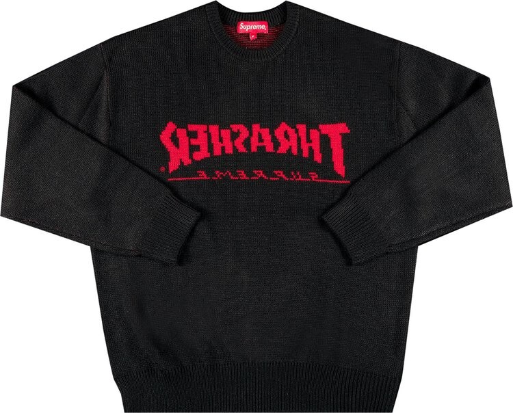 

Свитер Supreme x Thrasher Sweater 'Black', черный