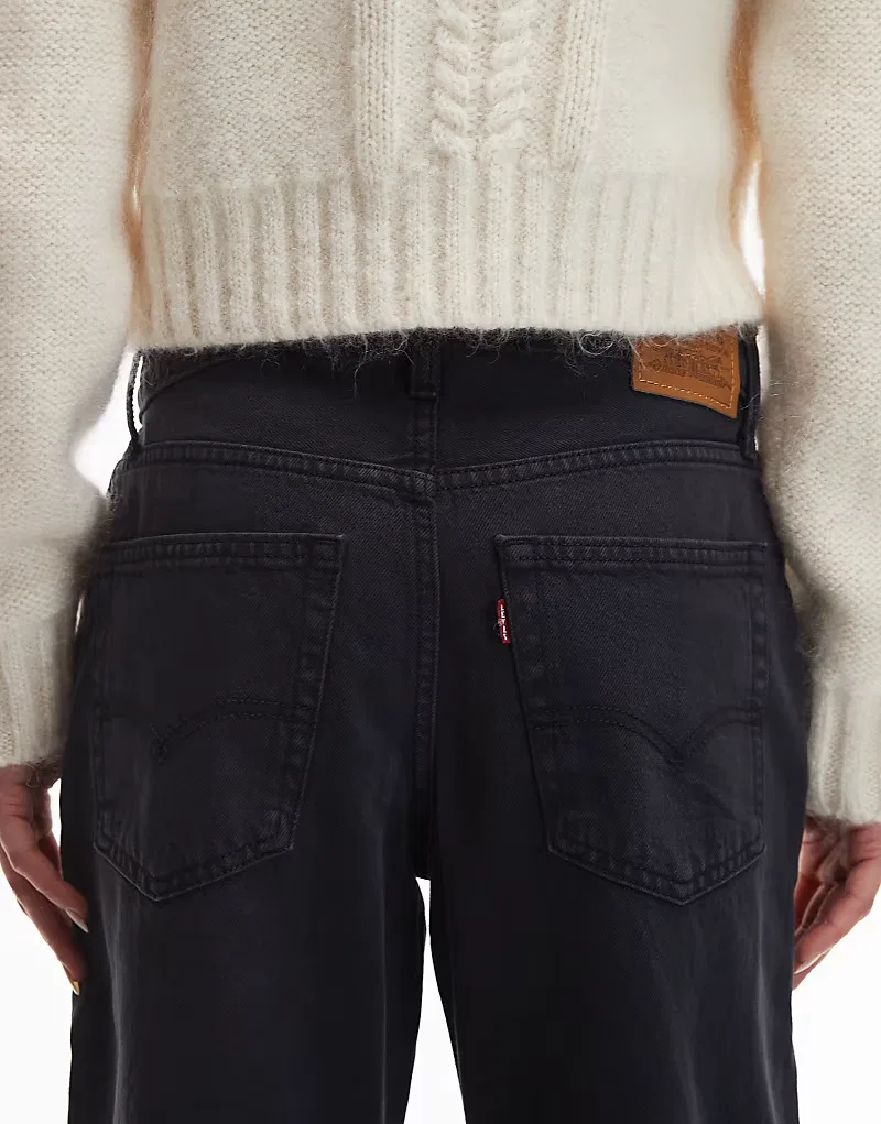 Свободные джинсы-клеш Levi's, черный с эффектом потертости — фото 4