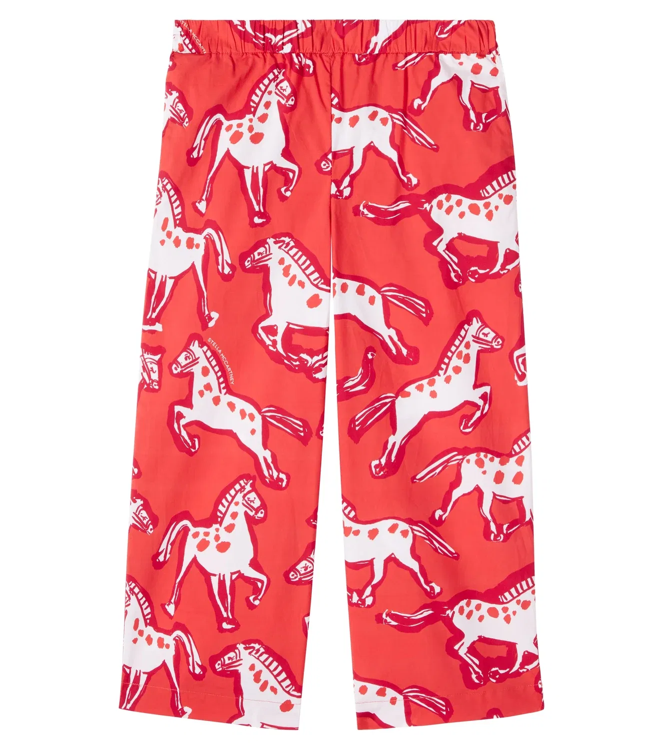 Брюки хлопковые с принтом Stella Mccartney Kids, красный