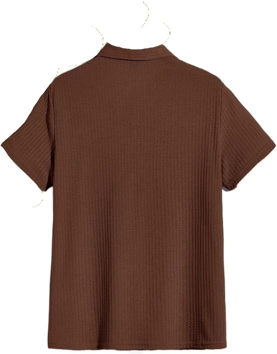 Мужская повседневная футболка с круглым вырезом, Coffee Brown