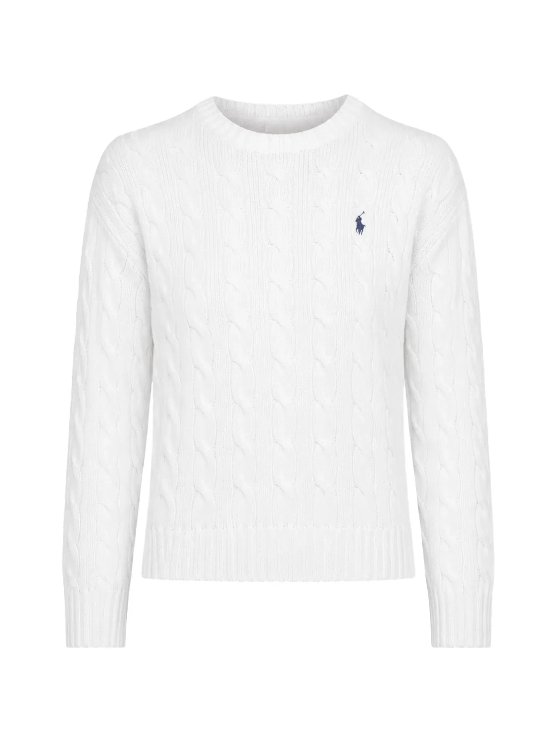 Джемпер фактурной вязки с вышитым логотипом Polo Ralph Lauren, белый