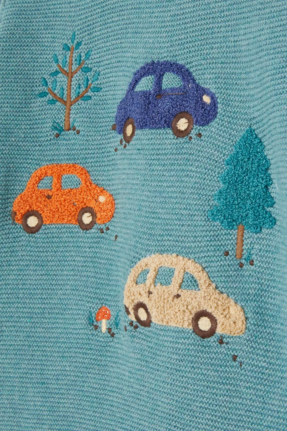 Свитшот хлопковый с шерстью Woodland Purebaby, зеленый — фото 4