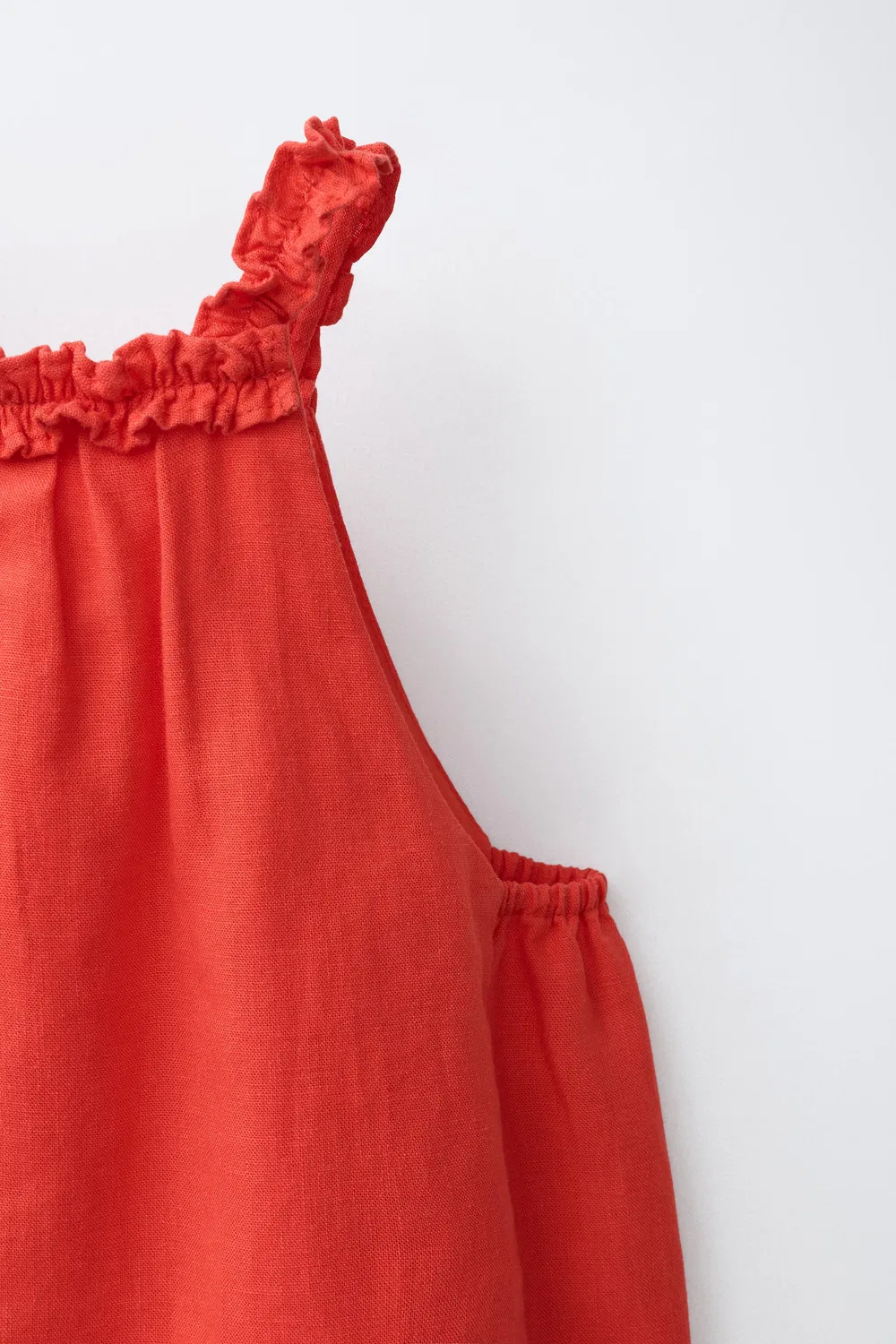 Топ-халтер из льняной смеси ZARA, Red — фото 4