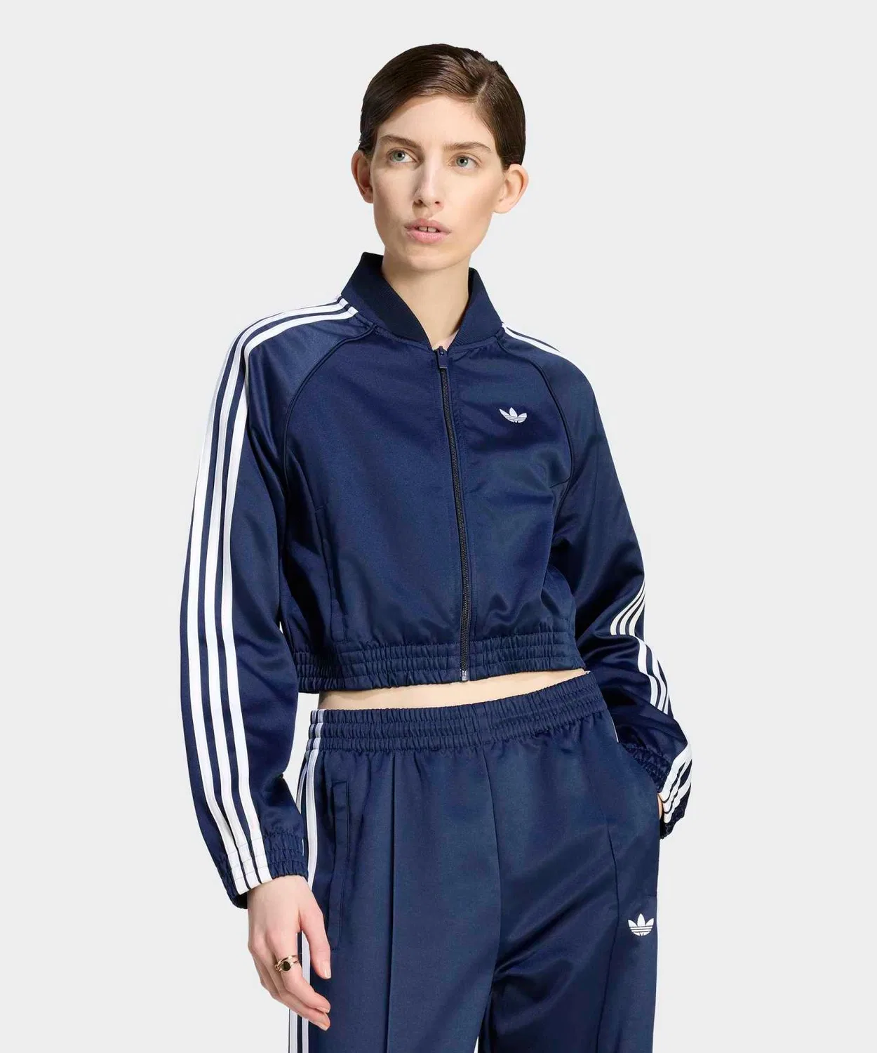 Женская куртка-трактор с сатиновой отделкой, модель SST Jacket Adidas, Blue