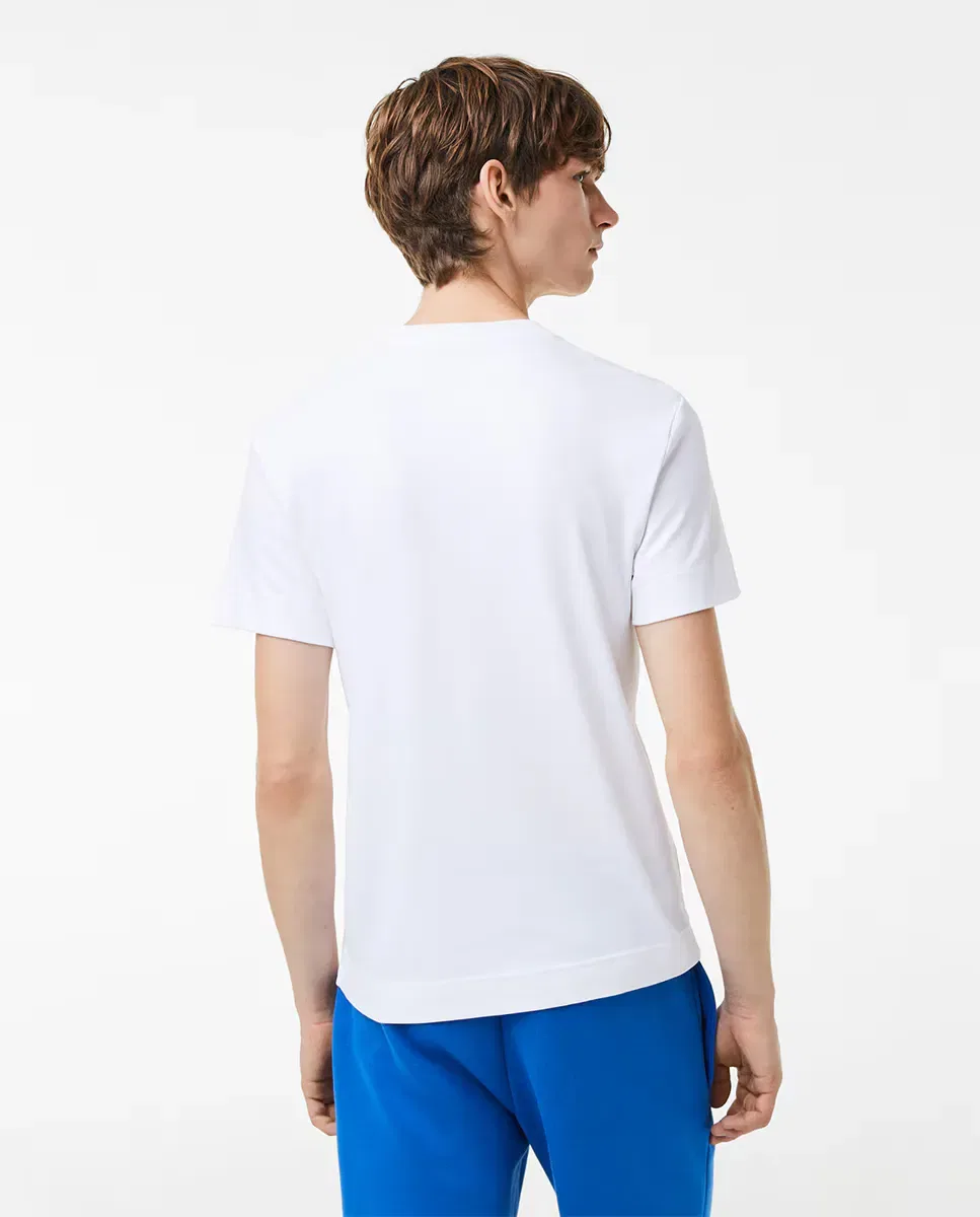 Мужская футболка с коротким рукавом из органического хлопка Lacoste, Белая — фото 2