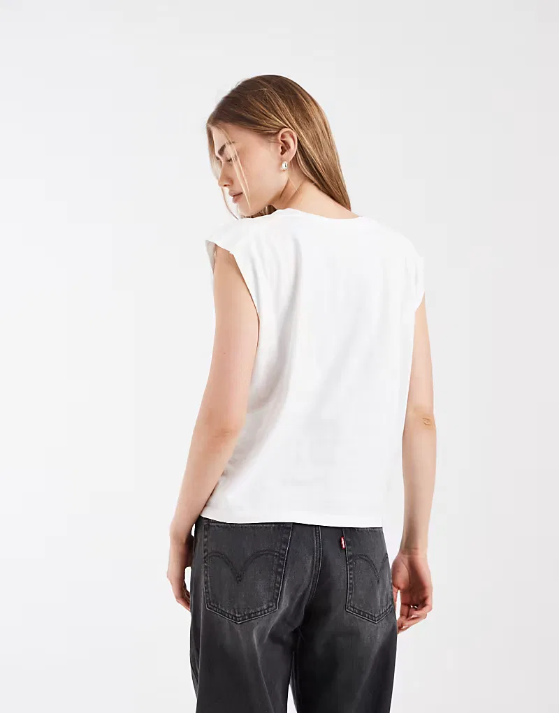 Майка-жилет плиссированная облегающая Levi's, белый — фото 4