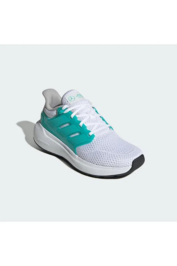 Детские кроссовки для девочек с принтом Mercedes-AMG Petronas Formula One Team Ultimashow 2.0 Adidas, Cloud White / Semi Mint Rush — фото 4