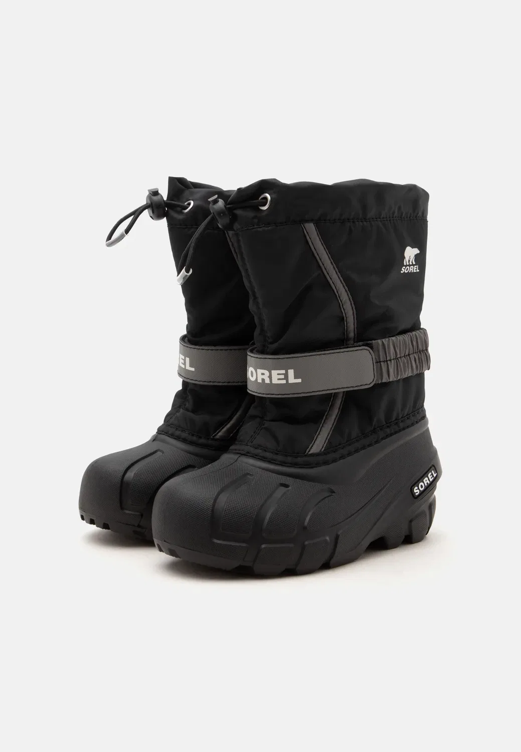 Детские зимние ботинки унисекс с цветочным рисунком Sorel, Black/Sea Salt — фото 2