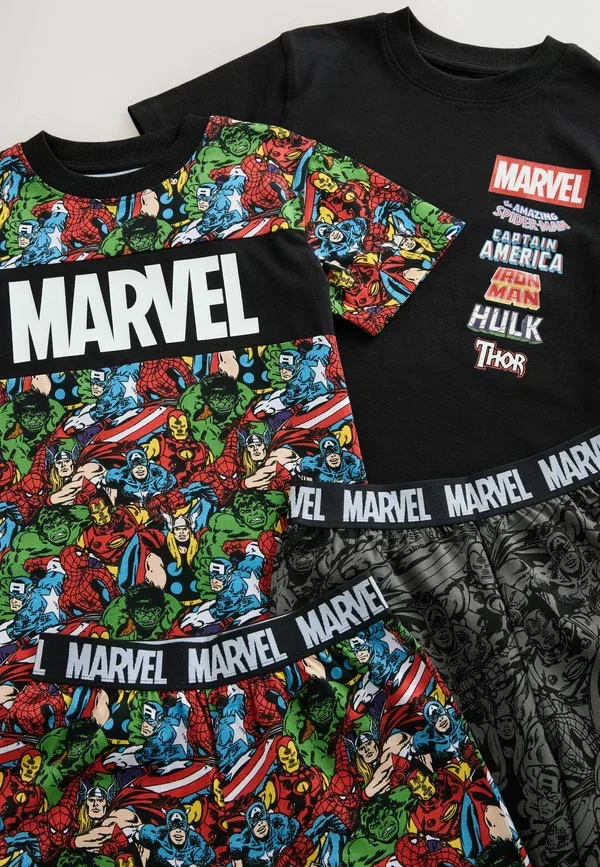 Пижама Marvel Print, Regular fit - Short Pyjamas 2 Pack Next black, red, черный/красный — фото 4