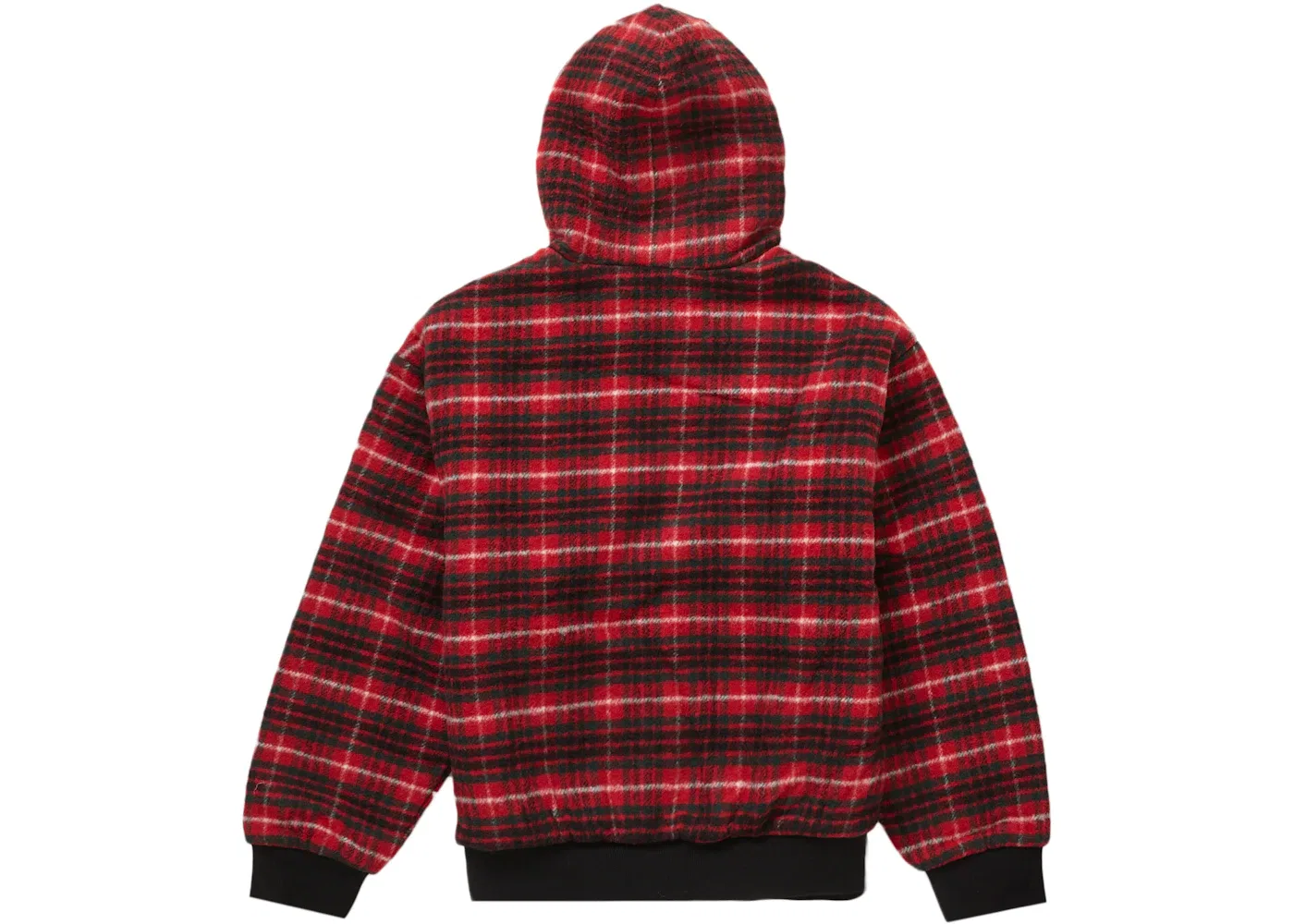 Мужская куртка с капюшоном из шерсти в клетку Supreme, Red — фото 3