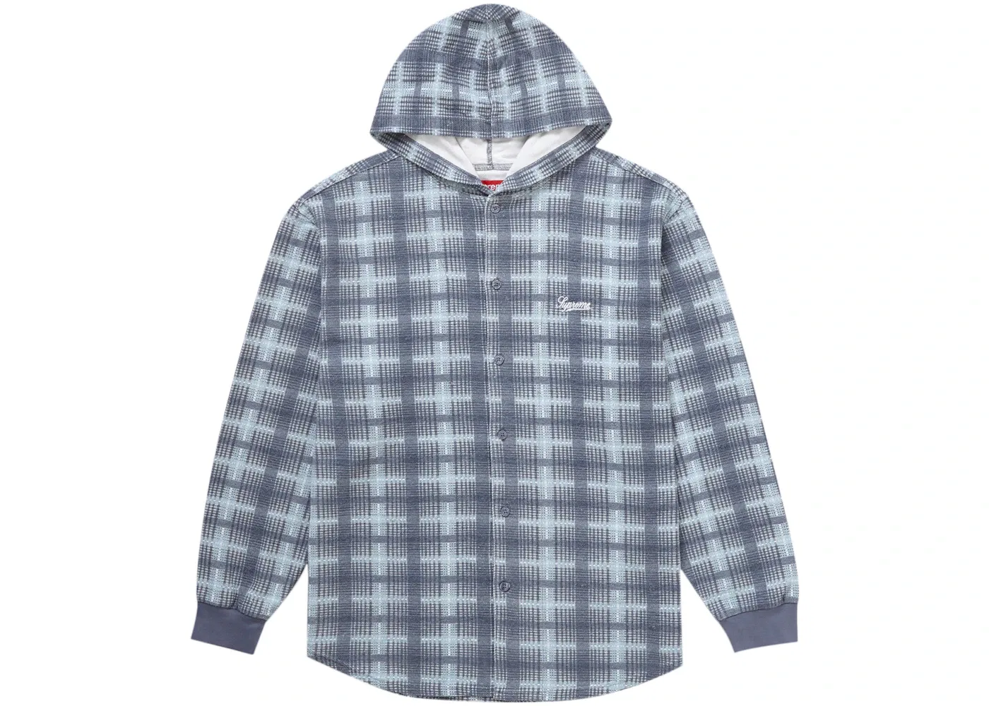 Мужская рубашка с капюшоном клетчатая Supreme, Blue