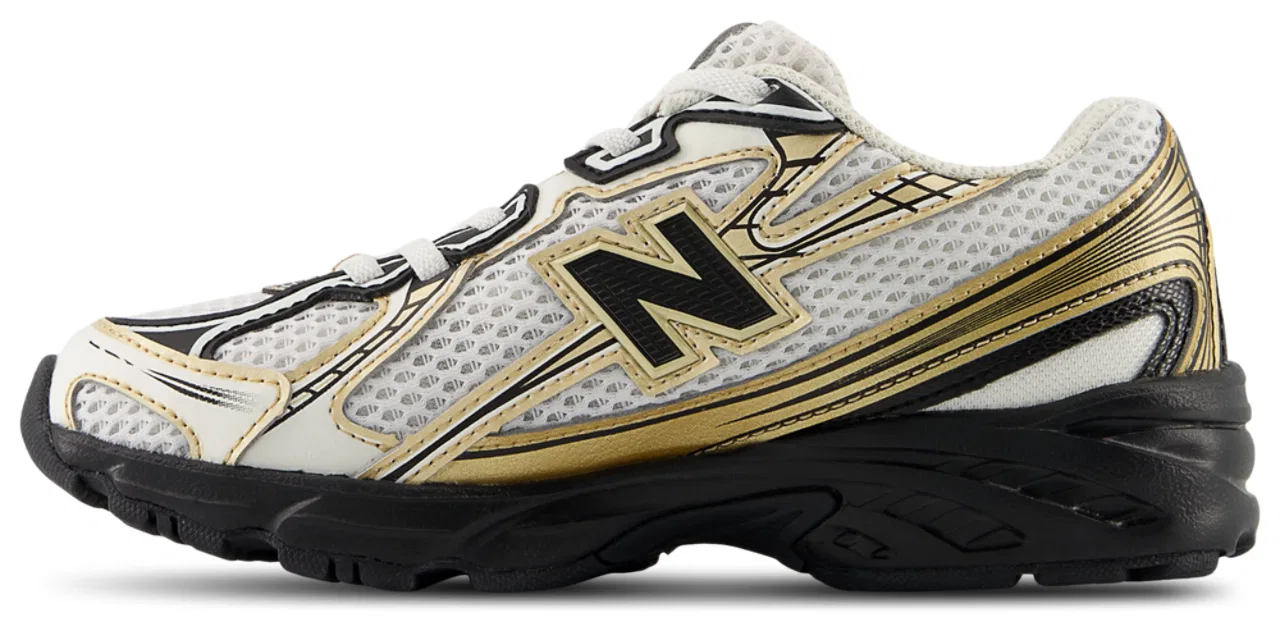 Кроссовки для мальчиков 740 New Balance, цвет White/Black/Gold — фото 2