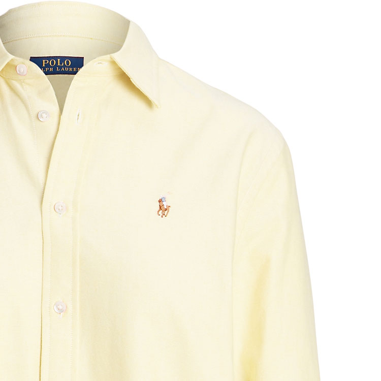 Футболка поло с вышитым логотипом Ralph Lauren, цвет желтый Три Колонны — фото 4
