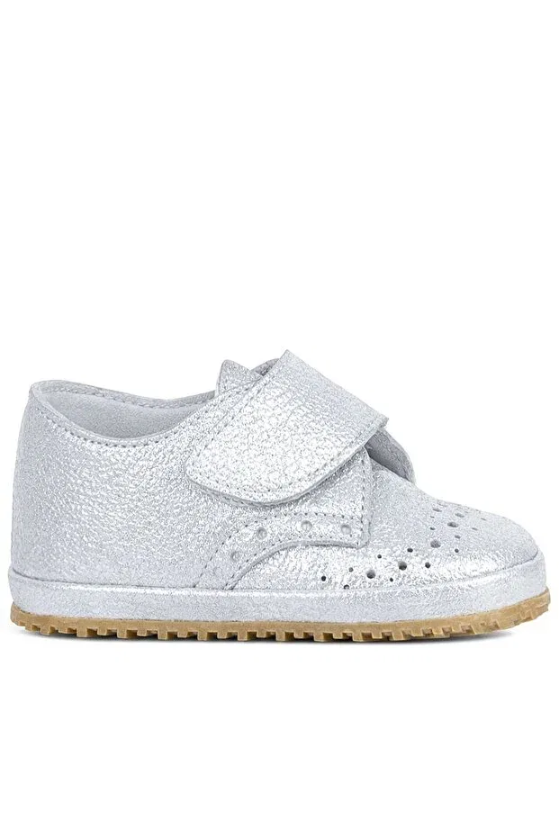 Детские пинетки для мальчиков из натуральной кожи Hapshoe, Silver — фото 3