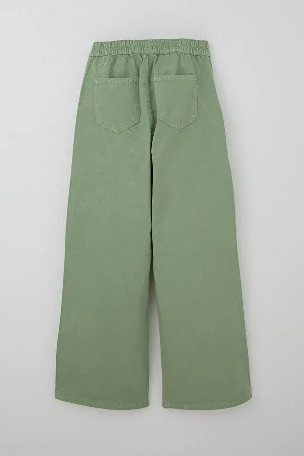 Детские брюки для девочек широкие с принтом Breeze, Mint Green — фото 2