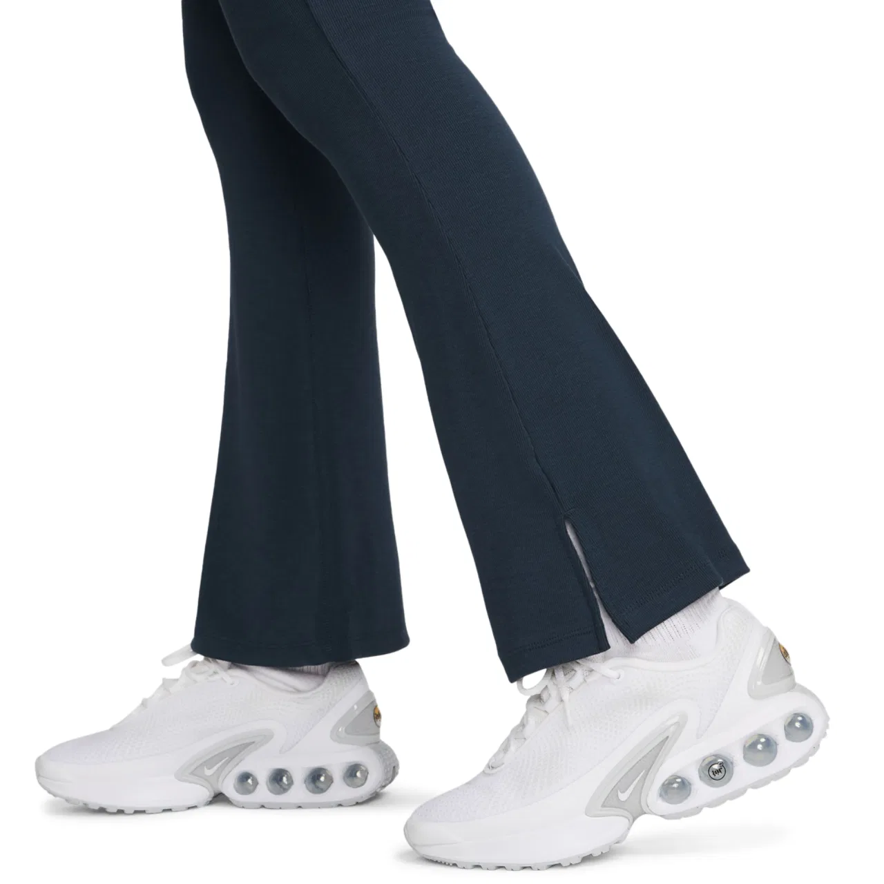 Женские брюки Chill Knit Medium Rib Flare Nike, цвет Armory Navy/Sail — фото 4