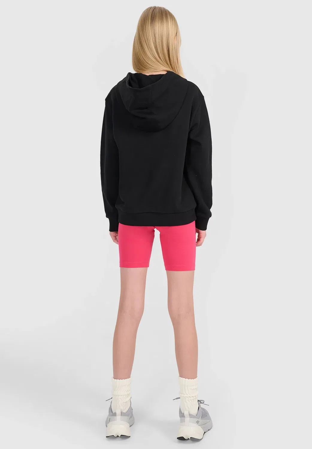 Legginsy kolarki dzianinowe dziewczęce - czarne 122 (6-7 лат) - леггинсы 4F, Hot Pink — фото 3