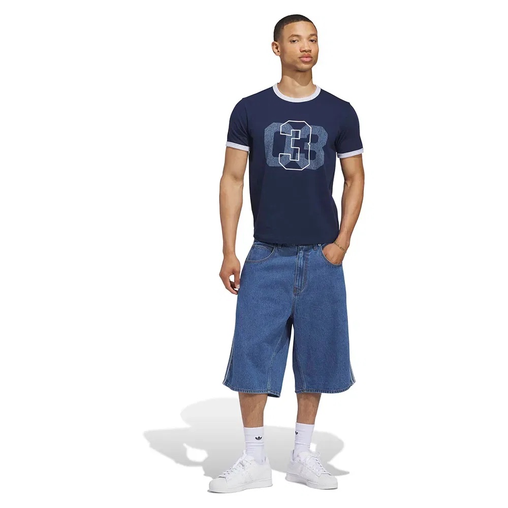 Мужская футболка с коротким рукавом Ringer Trefoil Adidas Originals, Blue — фото 4