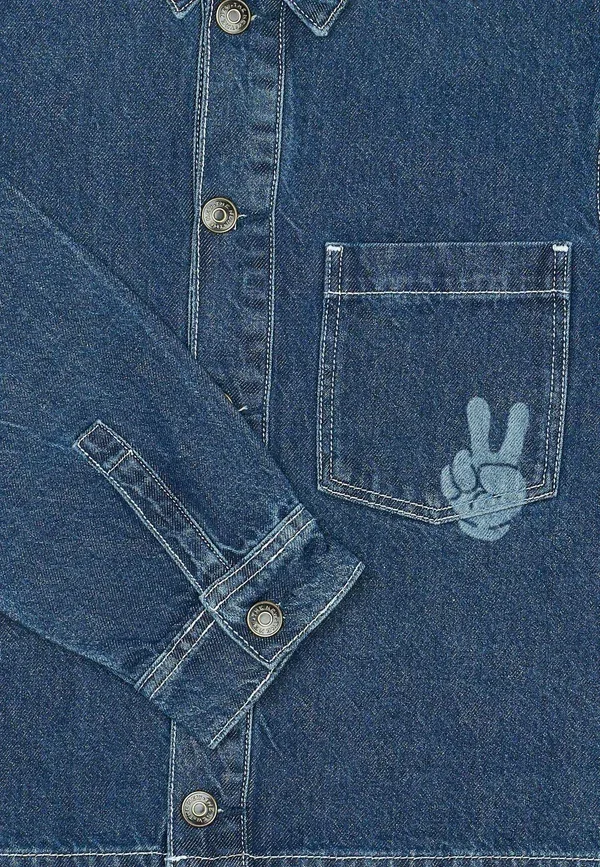 Рубашка джинсовая Marskiniai The New Denim, синий — фото 3