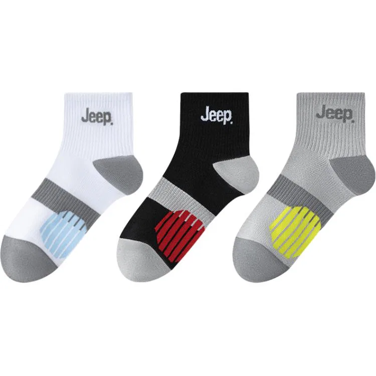 Детские носки с принтом Jeep, 3 пары, Black White Gray