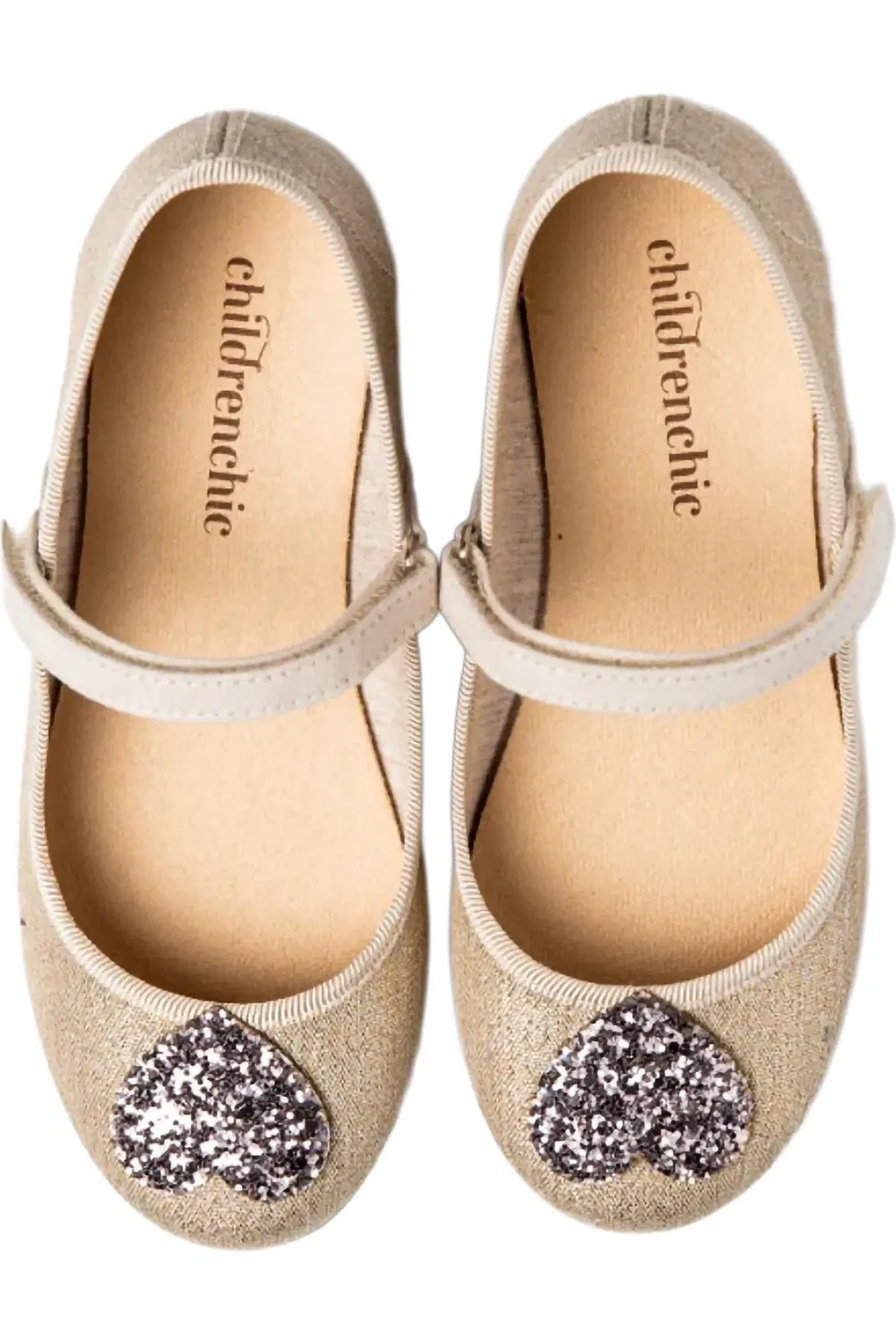 Детские туфли Мэри Джейн с цветочной аппликацией Taylor CHILDRENCHIC, Gold — фото 2