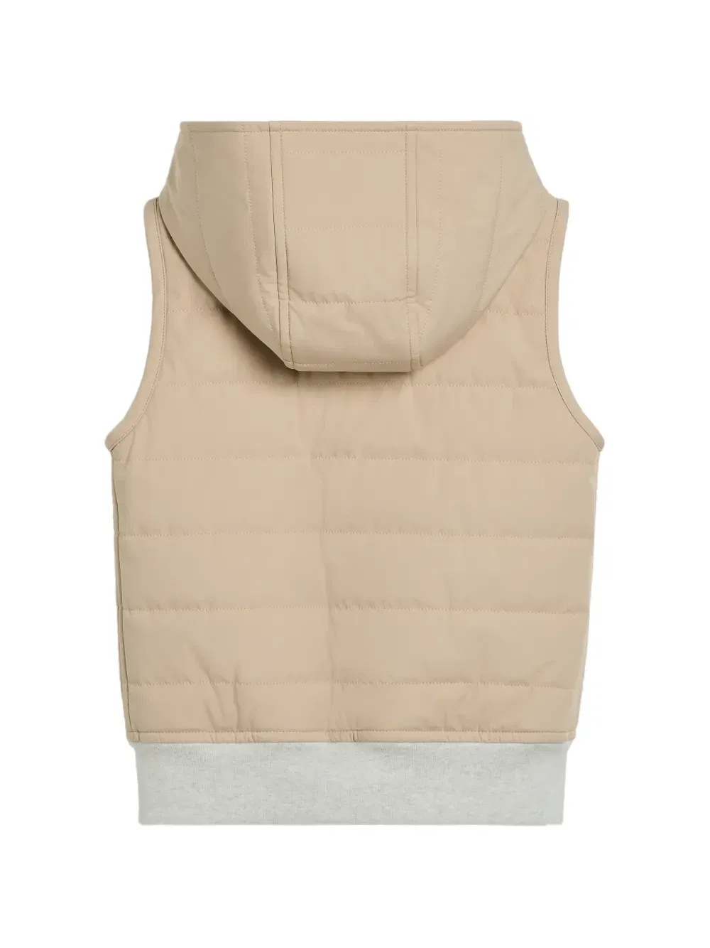 Жилет с капюшоном и подкладкой Brunello Cucinelli Kids, бежевый — фото 2