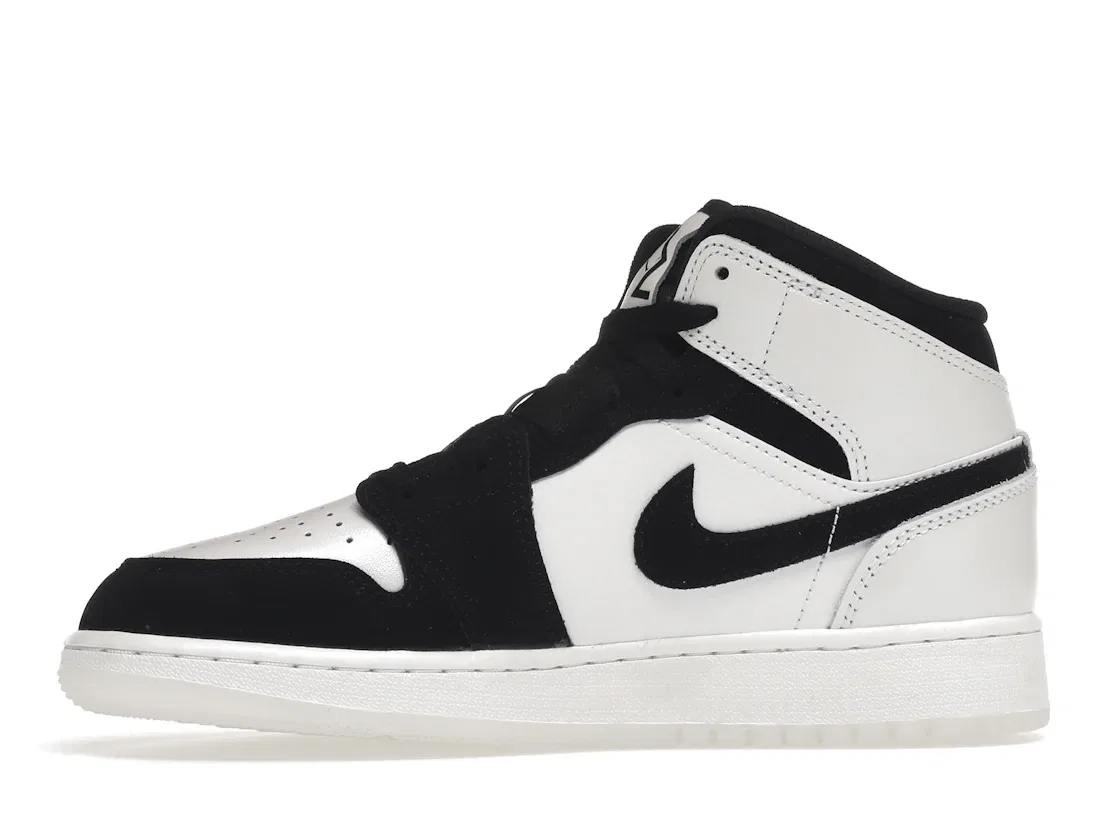 Детские кроссовки Lifestyle с принтом Diamond Shorts Jordan 1 Mid Jordan, White/Multi-Color/Black — фото 3