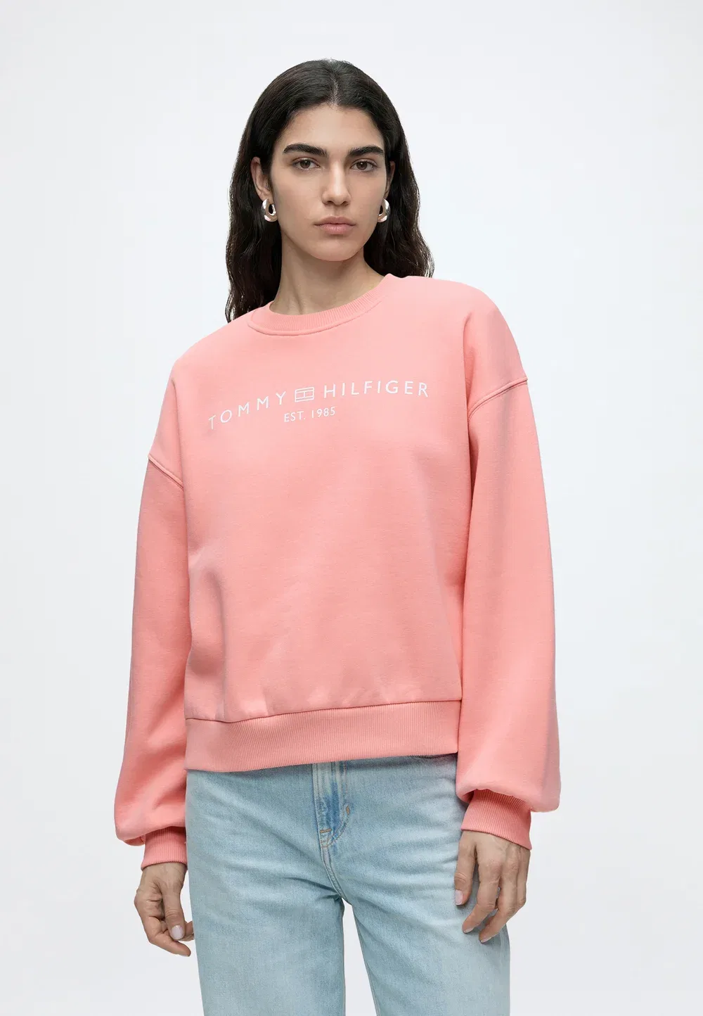 Логотип корпорации mdrn swtsrt - логотип корпорации - толстовка Tommy Hilfiger, Carnation Pink