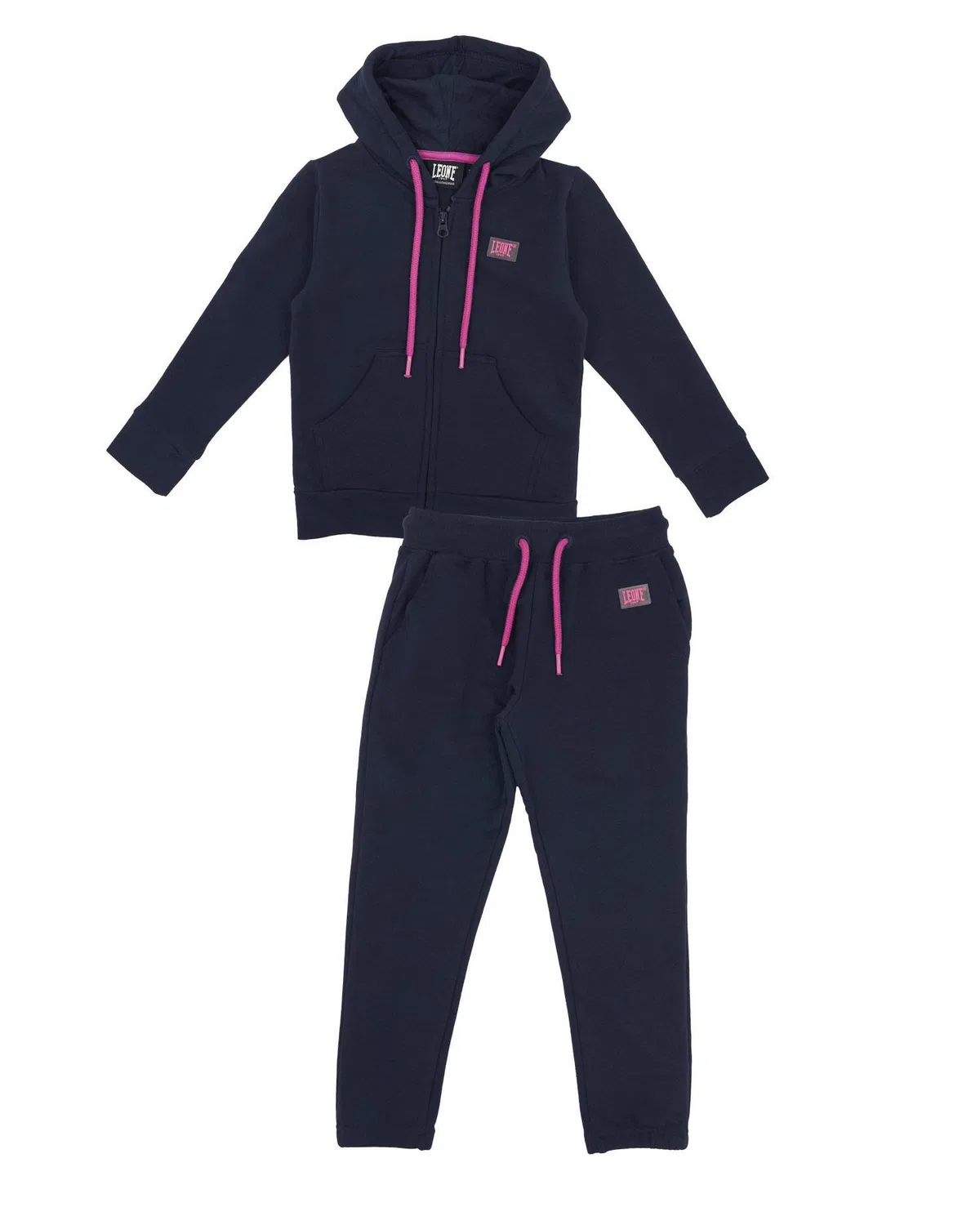 Детский спортивный костюм с капюшоном и молнией Basic Leone 1947 Apparel, Schwarz — фото 3