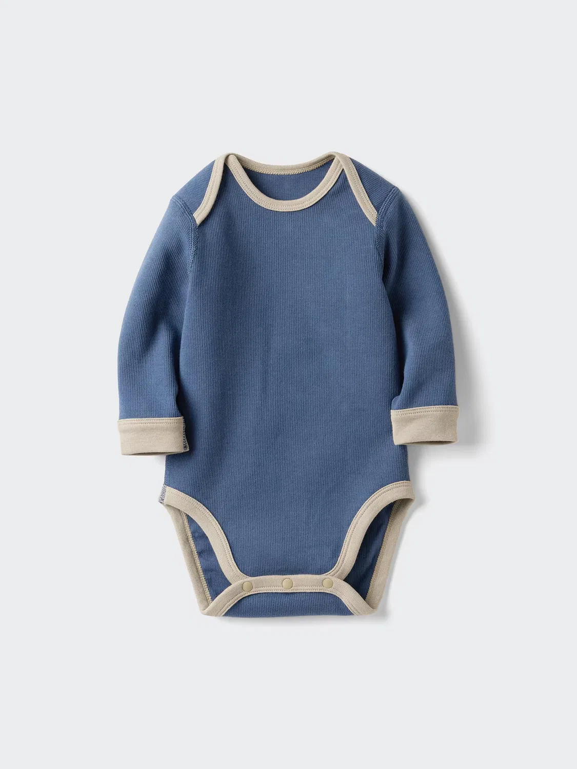 Боди Uniqlo с длинными рукавами, в рубчик, синий